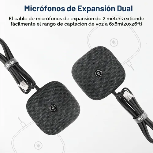 Vista 5 de Altavoz y micrófono de conferencia, altavoz inalámbrico con 2 micrófonos