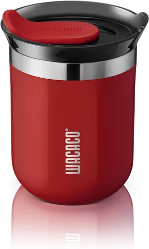 Vista 21 de Taza de viaje Octaroma Classico de WACACO, vaso de viaje de acero inoxidable de doble pared con tapa para beber, 6 fl oz (180ml), ámbar amarillo