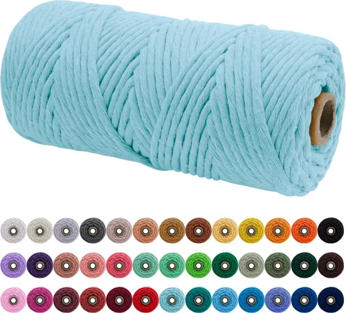 Vista 81 de JeogYong Cordón de macramé de un solo hilo 3 mm x 109 yardas (328 pies) Cuerda de algodón suave Hilo de macramé de 3 mm, suministros de macramé
