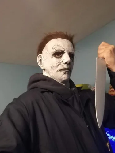 Vista 6 de WPOZD Máscara de Michael Myers de Michael Myers, máscara de Halloween para adultos y niños, para fiesta de Halloween, cosplay, máscara de miedo.