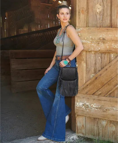 Vista 3 de Montana West Bolso bandolera con flecos estilo occidental para mujer