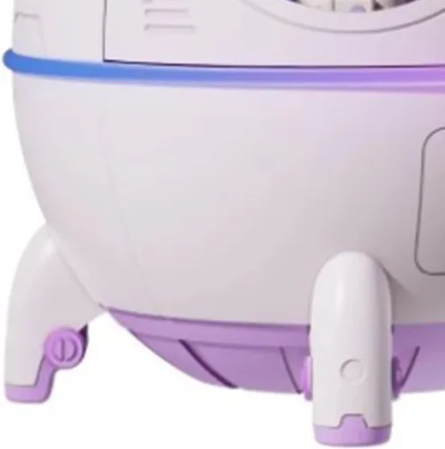 Vista 7 de Humidificador USB para dormitorio, mini humidificador de niebla fría con diseño de nave espacial para escritorio de oficina y automóvil