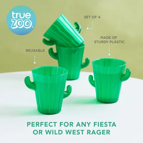 Vista 2 de TrueZoo - Vasos de chupito de cactus para whisky, vodka, tequila, bourbon, despedida de soltero y despedida de soltera, utensilios de bar