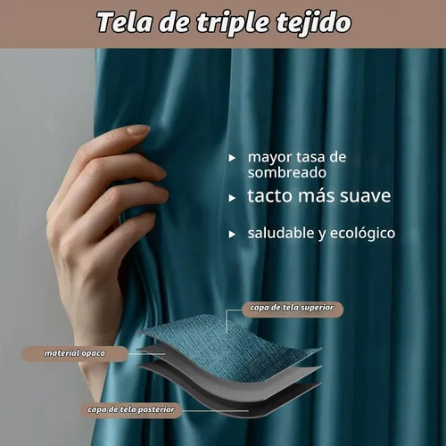 Vista 3 de Cortinas divisoras de habitación con juego de rieles de cortina de techo, cortina de ventana para dormitorio, sala de estar, oscurecimiento total