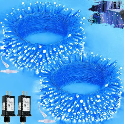 Vista 9 de Paquete de 1 cadena de luces conectables para interiores, 33 pies, 100 luces LED, 13 modos, luces de hadas parpadeantes, enchufables, impermeables