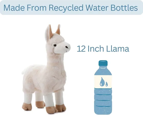 Vista 10 de The Petting Zoo Animal de peluche de llama, regalos para niños, animales salvajes del zoológico Onez, juguete de peluche de llama de 12 pulgadas