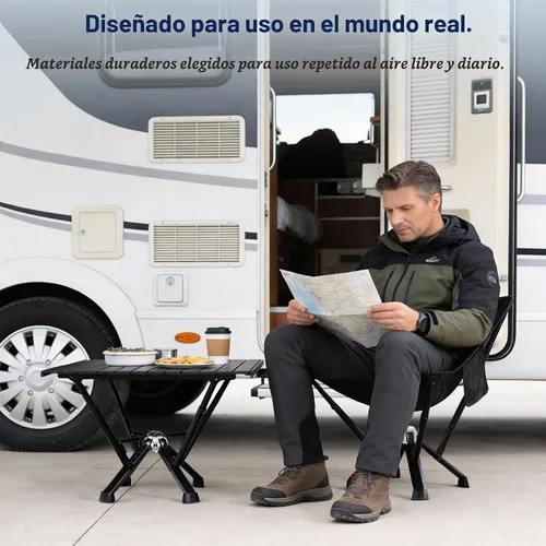Vista 7 de MTRVR - Silla plegable portátil para camping, diseño patentado de una pieza Negro