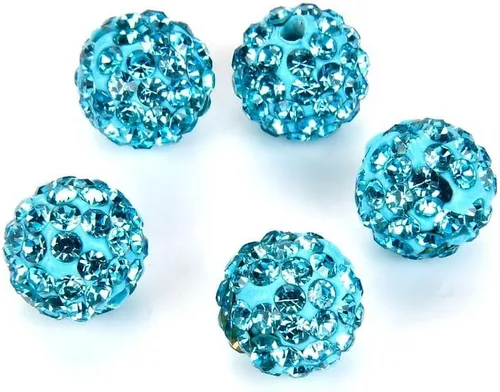 Vista 9 de 100 piezas Adabele Grado A Cuentas sueltas con cristal de 10 mm, diseño de atrapasueños con diamantes de imitación, bola de discoteca de arcilla