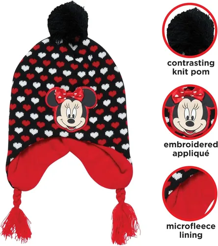 Vista 2 de Disney Conjunto de gorro y guantes de invierno de Minnie Mouse para niñas niñasniñas