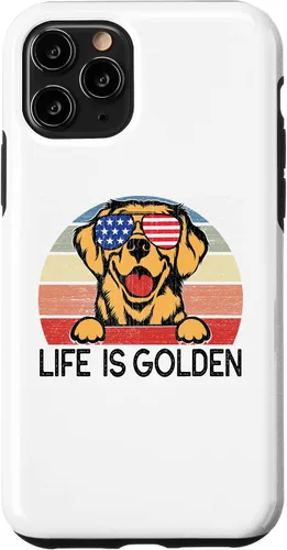 Vista 13 de Carcasa dorada para iPhone 12 mini Golden Retriever Dogs Life is Golden