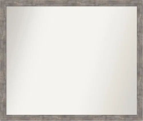 Vista 123 de Amanti Art Silver Bathroom Mirror for Over Sink, 26x45 Custom Made Marred Pewter Rectangle Vanity Mirror, Oversize Casual Wood Frame, Hangs Estaño