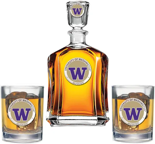 Vista 14 de Heritage Pewter Juego de decantador Appalachian State con 2 vasos combinados, vertedor de 24 onzas con 2 vasos dobles antiguos, vidrio de peltre