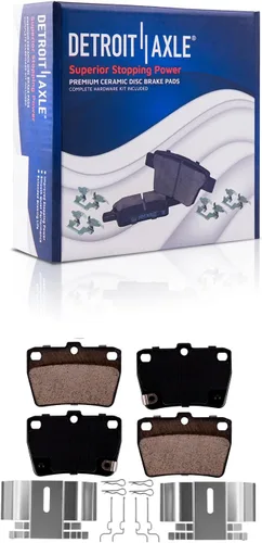 Vista 12 de Detroit Axle - Pastillas de freno para Ford F-150 99-03, 02 Lincoln Blackwood, Pastillas de freno de cerámica delanteras y traseras con repuesto
