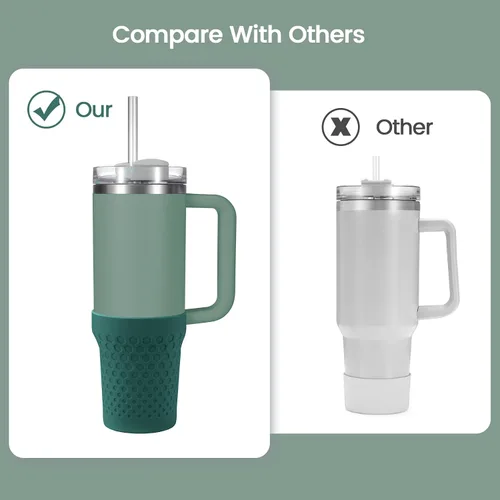 Vista 2 de Funda de silicona para botas para accesorios de taza Stanley, funda de silicona para botella de agua para tazas Stanley Quencher H2.0 y Quencher