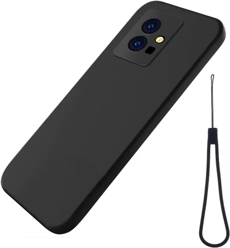 Vista 2 de Funda para Vivo Y55s (2023)/Vivo Y33S 5G, funda protectora de silicona líquida para Vivo Y55s (2023)/Vivo Y33S 5G con cordón de silicona, delgada