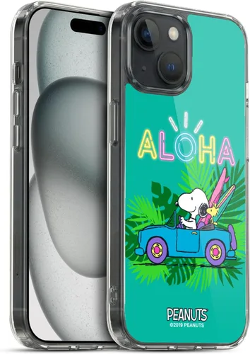 Vista 27 de Head Case Designs Funda de gel suave con licencia oficial de Peanuts Tropical Surf Snoopy Aloha Disco compatible con Apple iPhone 13 Mini Surf