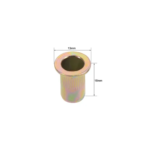 Vista 3 de Uxcell tuerca cabeza plana para insertar, 100 piezas chapado en zinc de acero al carbono Rivet Nutsert 1/4 – 20 unc