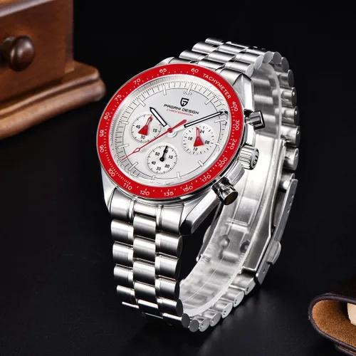 Vista 4 de Pagani Design 1701 Men's Quartz Watch. Water Resistant Business Watch, Japanese VK63 Movement, 100 Water Resistant, Stainless Steel Bracelet