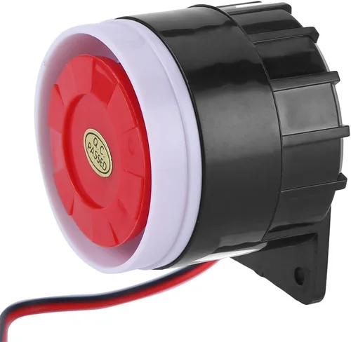 Vista 6 de Zerodis Bocina de alarma, sirena de alarma con cable de 12 V CC con sistema de alarma de sonido, 110 dB, rojo