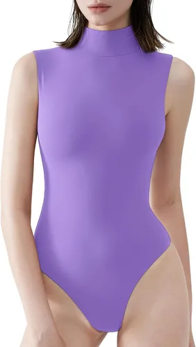 Vista 65 de PUMIEY Body sin mangas con cuello alto falso para mujer, colección Sharp