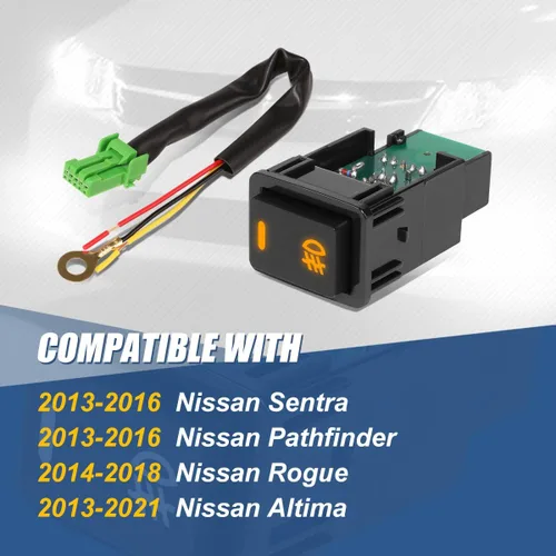 Vista 7 de Auto Dynasty Interruptor de luz antiniebla para montaje en tablero delantero con arnés de cableado compatible con Nissan Sentra Pathfinder Rogue