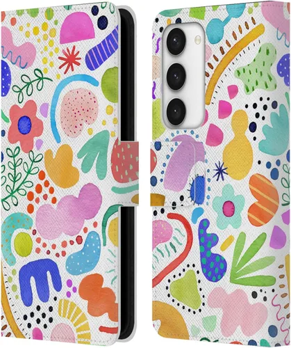 Vista 264 de Head Case Designs Officially Licensed Ninola Brushstrokes Black Summer Patterns Leather Wallet Case Compatible with Samsung Galaxy A07 4G