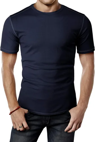 Vista 13 de H2H Camisetas de manga corta de compresión Cool Dry para hombre Cmtts263-negro