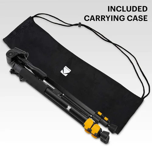 Vista 7 de Kodak PhotoGear Trípode de 62 pulgadas con control remoto Trípode de aluminio compacto de 3 secciones que se ajusta de 22 a 62 pulgadas, placa