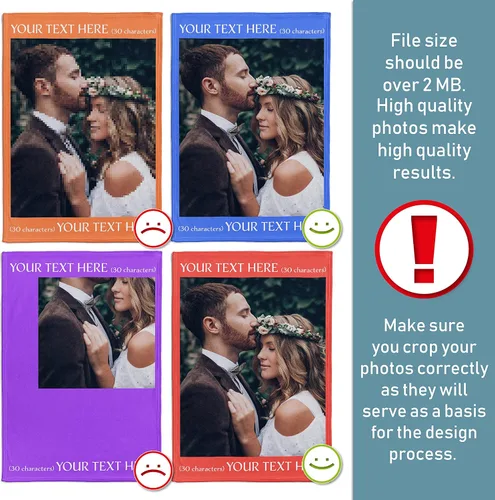 Vista 4 de Manta personalizada con foto y texto, mantas de franela personalizadas para subir cualquier foto, 30 x 40 pulgadas - 1 foto