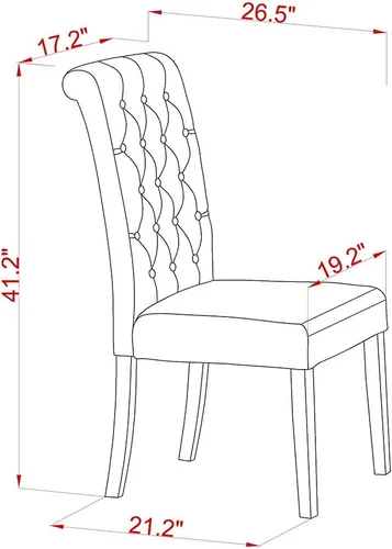 Vista 10 de East West Furniture ANBR3-LWH-02 Juego de mesa de comedor de 3 piezas contiene una mesa de comedor redonda con pedestal y 2 sillas tapizadas de tela