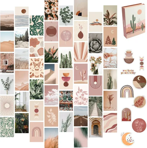 Vista 9 de Artivo Kit de collage de pared bohemio para niñas adolescentes, bonita decoración de habitación, imágenes estéticas de decoración de pared