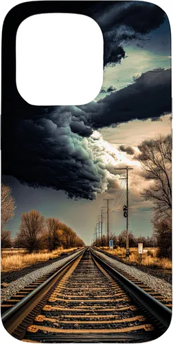 Vista 14 de Railroad Train Tracks Storm - Carcasa para iPhone 17