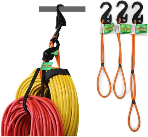 Vista 5 de Cordones para enganchar y colgar - Cordones de almacenamiento y organización - para colgar mangueras, cables, escaleras, bicicletas, herramientas