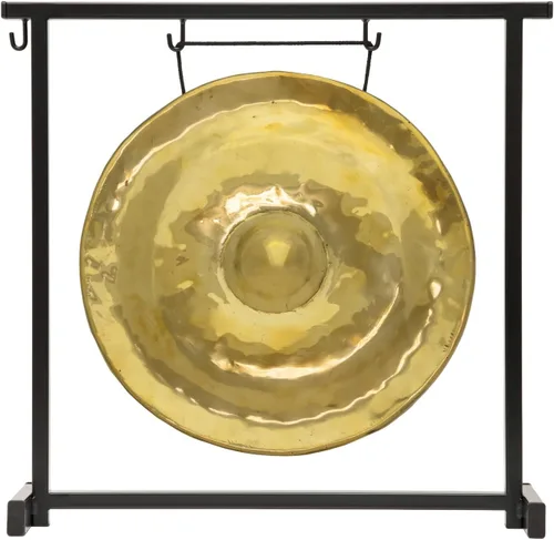 Vista 6 de Gongs de pezón dorado tailandés en soportes, incluye gong, tu elección de soporte y maza/tono brillante transparente/gong fabricado en Tailandia