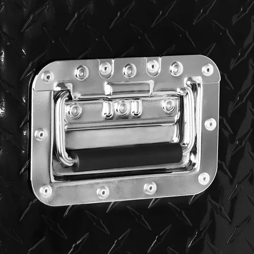 Vista 6 de FORWODE Caja de herramientas de aluminio de 20 pulgadas para camión, caja de herramientas con cerradura, caja de almacenamiento impermeable con Negro