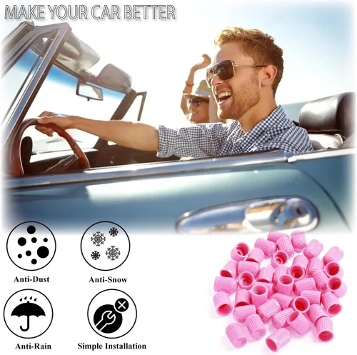 Vista 121 de 10 piezas de tapas de válvula de neumático TPMS con vástago largo, tapas de válvula de rueda de plástico negro para TPMS TR20008, tapas de vástago