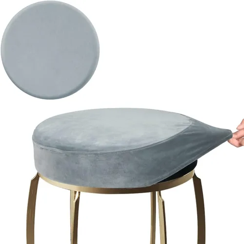 Vista 19 de SINOSSO Funda para taburete de bar, terciopelo súper suave de diámetro.11-13 pulgadas, redonda, elástica, lavable, a prueba de polvo para muebles