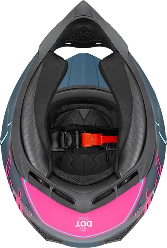 Vista 8 de Casco para Dirt Bike YEMA aprobado por DOT - Casco de motocross ATV MX BMX todoterreno de cara completa con 8 ventilaciones y forro removible, casco