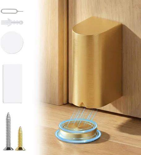 Vista 12 de Tope magnético para puerta, tope de cuña de puerta, sin taladro, tope de puerta invisible para puertas interiores, soporte magnético resistente