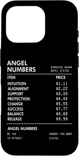 Vista 20 de iPhone 16 Números Ángel Recibo 111 222 333 444 Estuche de numerología espiritual