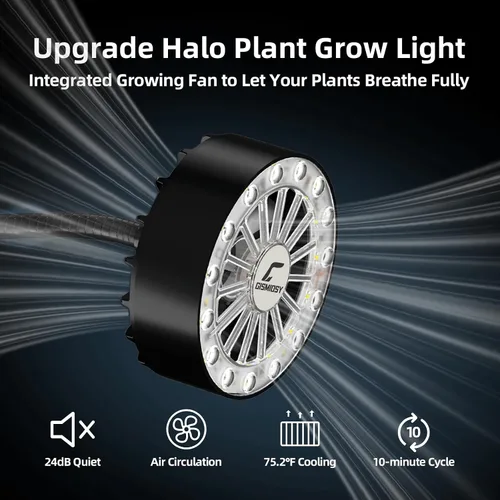 Vista 2 de Luz LED de crecimiento de espectro completo con ventilador de enfriamiento integrado, luces de plantas con clip para plantas