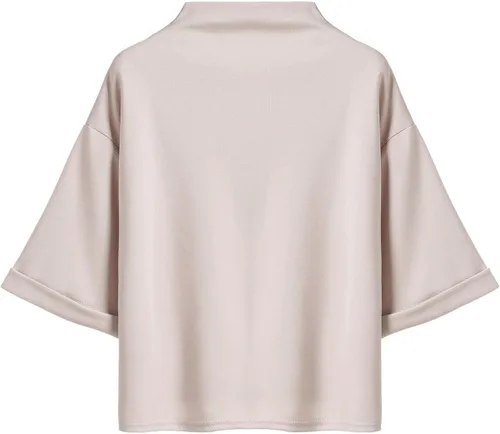 Vista 2 de SweatyRocks - Blusa holgada de manga 34 para mujer, cuello alto falso, elegante