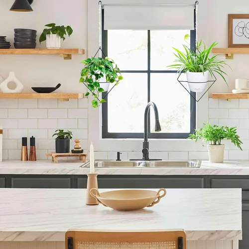 Vista 5 de Koalaime Macetas colgantes para plantas de interior, juego de 2 macetas colgantes de riego automático, modernas cestas colgantes con soporte