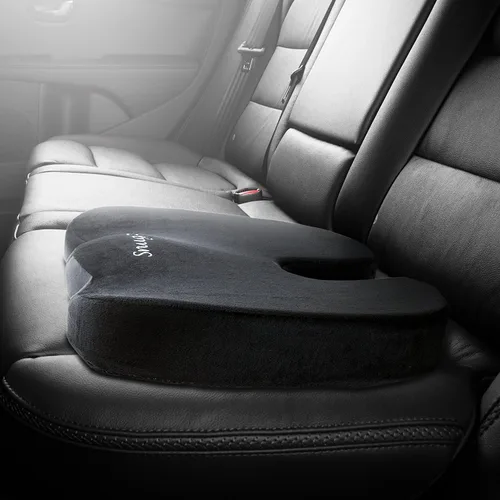Vista 8 de cojín de asiento ortopédico de coxis de espuma viscoelástica para dolor de espalda, ciática y coxis, reduce el dolor de ciática y coxis, ideal