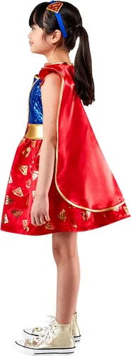 Vista 3 de Rubie's DC Comics - Disfraz de Supergirl con capa y tocado para niña