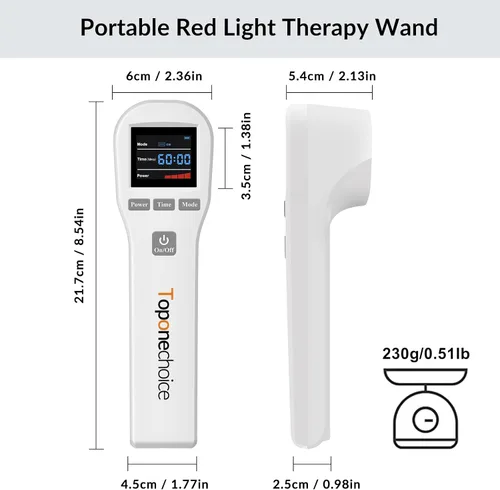 Vista 7 de Dispositivo de terapia de luz roja - 4x808nm+16x650nm Terapia de luz infrarroja cercana para alivio del dolor muscular articular, terapia infrarroja