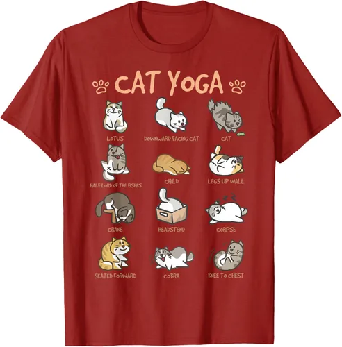 Vista 75 de Cat Yoga Poses Cats Practicing Mindfulness Meditación Kitten - Camiseta, Negro, S