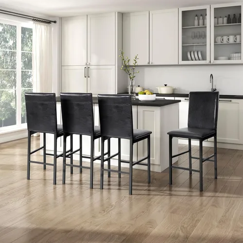 Vista 2 de Homelegance Tempe - Silla de comedor (4 unidades), piel sintética, color marrón oscuro