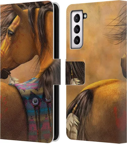 Vista 404 de Head Case Designs Officially Licensed Laurie Prindle A Morgan Christmas Western Stallion Leather Wallet Case Compatible with Samsung Galaxy A07 4G