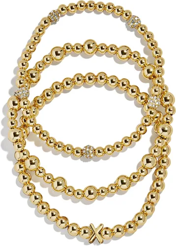 Vista 6 de BaubleBar Juego de pulsera Pisa para mujer, tres pulseras de cuentas chapadas en oro, joyería de moda, regalo de moda